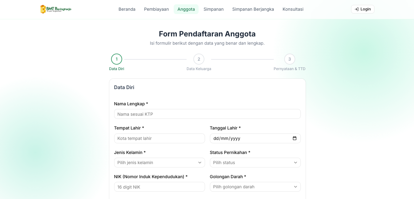 Website Form Anggota